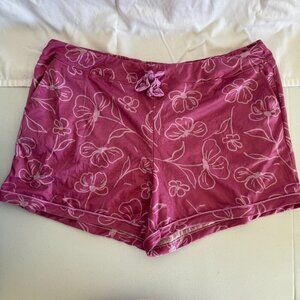 Hello Mello Lounge Shorts Floral Print Size L/XL Soft Pajama Bottoms NWT